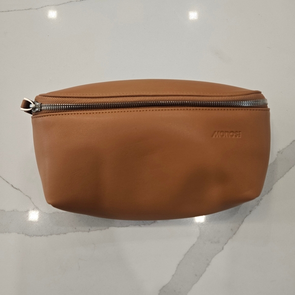 Monos Sling Tan Vegan Leather Unisex Crossbody Bag - Picture 3 of 14